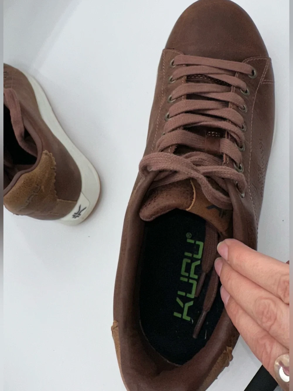 Kuru Roam Classic Court Mens Size 10 Brown Athletic Leather Shoes Sneaker AA23